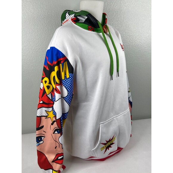 Screenshot Pop Art Hoodie Men 3XL White Fleece Pullover - Picture 4 of 8